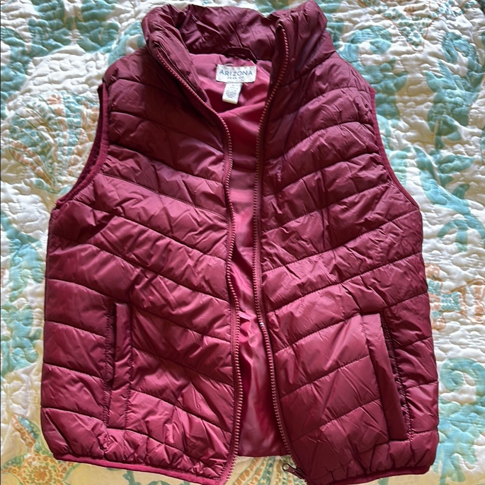 Arizona Jean Company Burgundy Quilted Vest